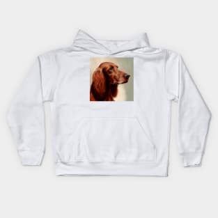 Watercolor Portrait of a Red Irish Setter Kids Hoodie